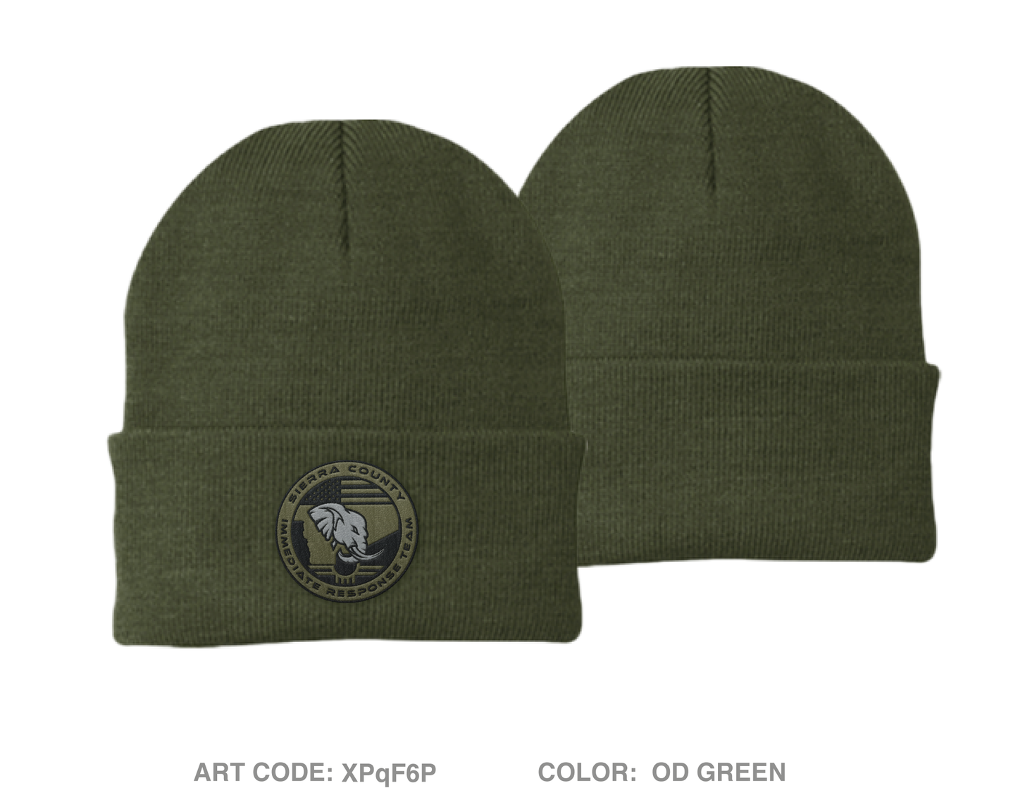 Sierra County IRT Embroidered Knit Beanie - XPqF6P