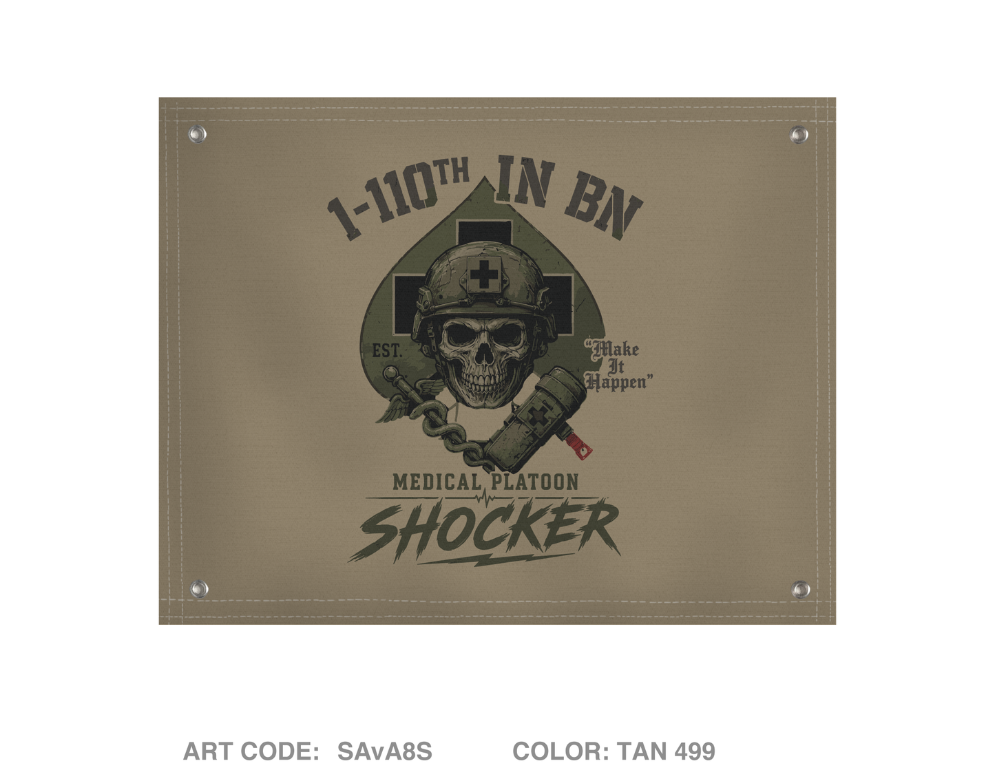 1-110th hhc medics Banner Flag - SAvA8S