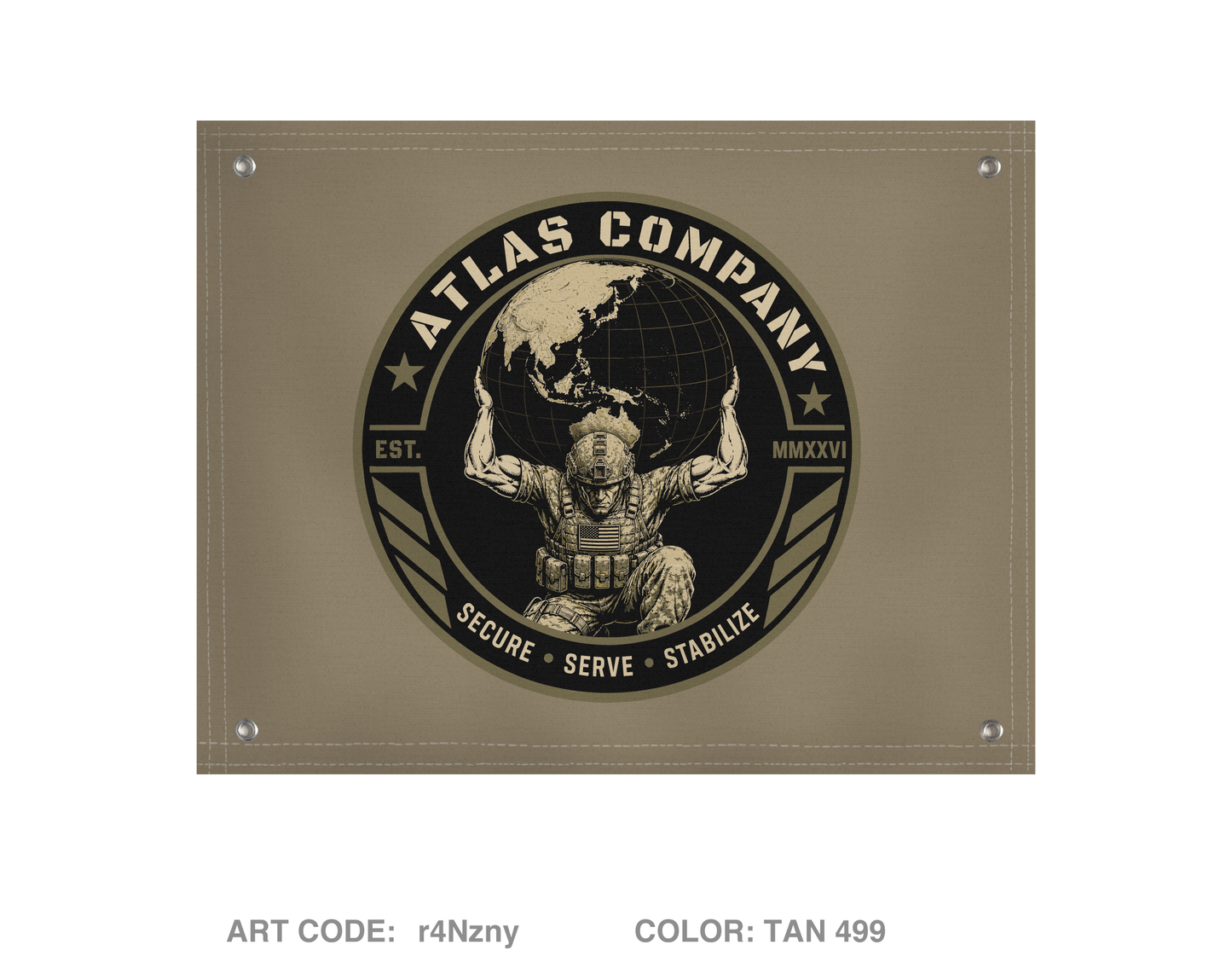 A Co 405th CA BN Banner Flag - r4Nzny