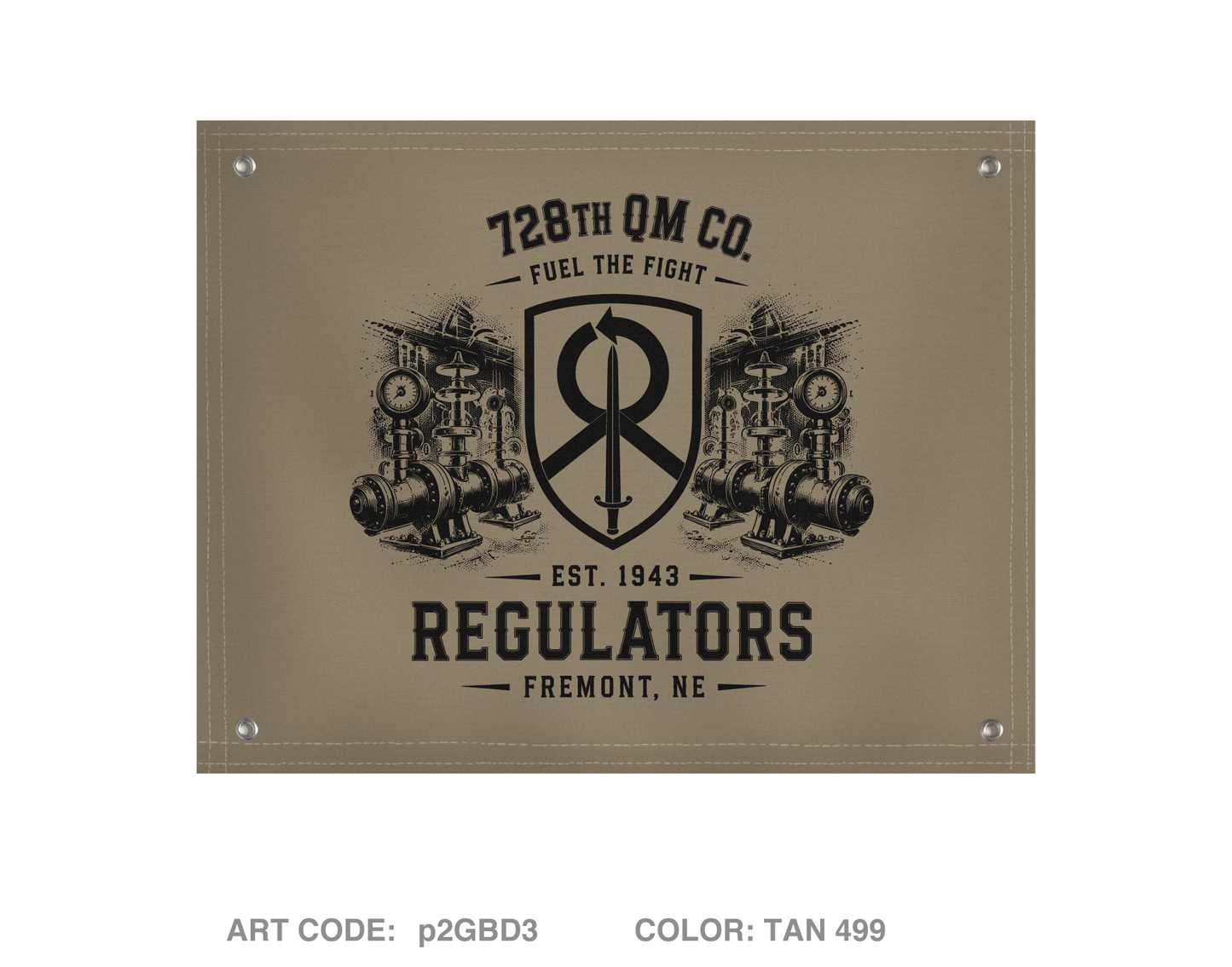 728th QM Co. Banner Flag - p2GBD3