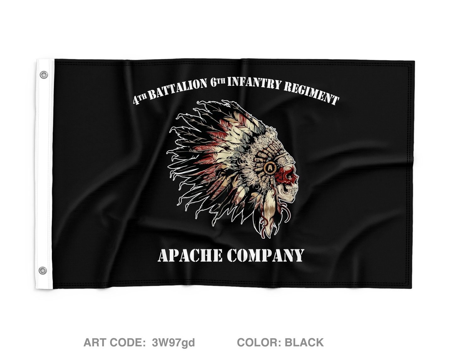 Apache Company 4th Battalion 6th Infantry Regiment Wall Flag - 3W97gd