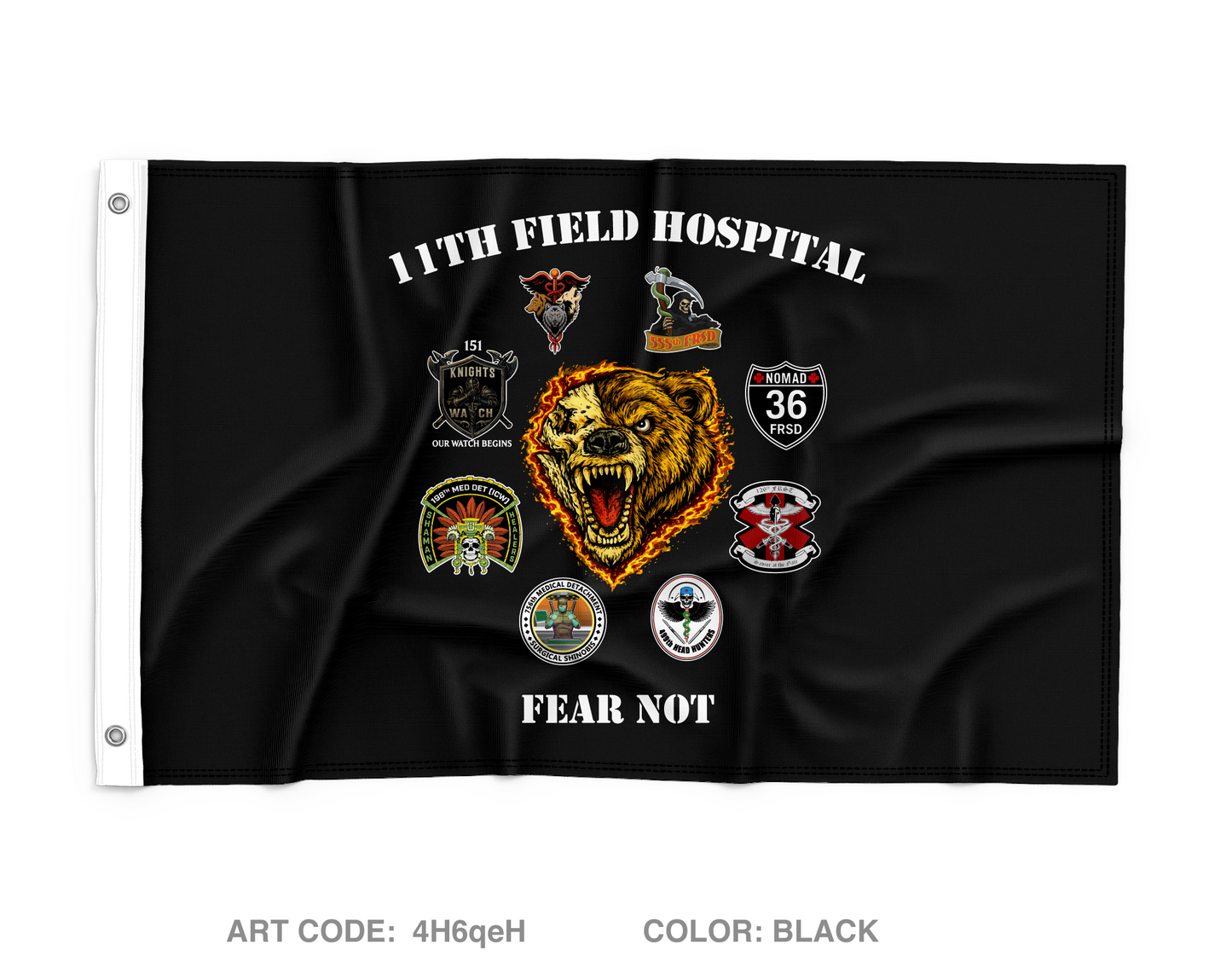 11th Field Hospital Wall Flag - 4H6qeH