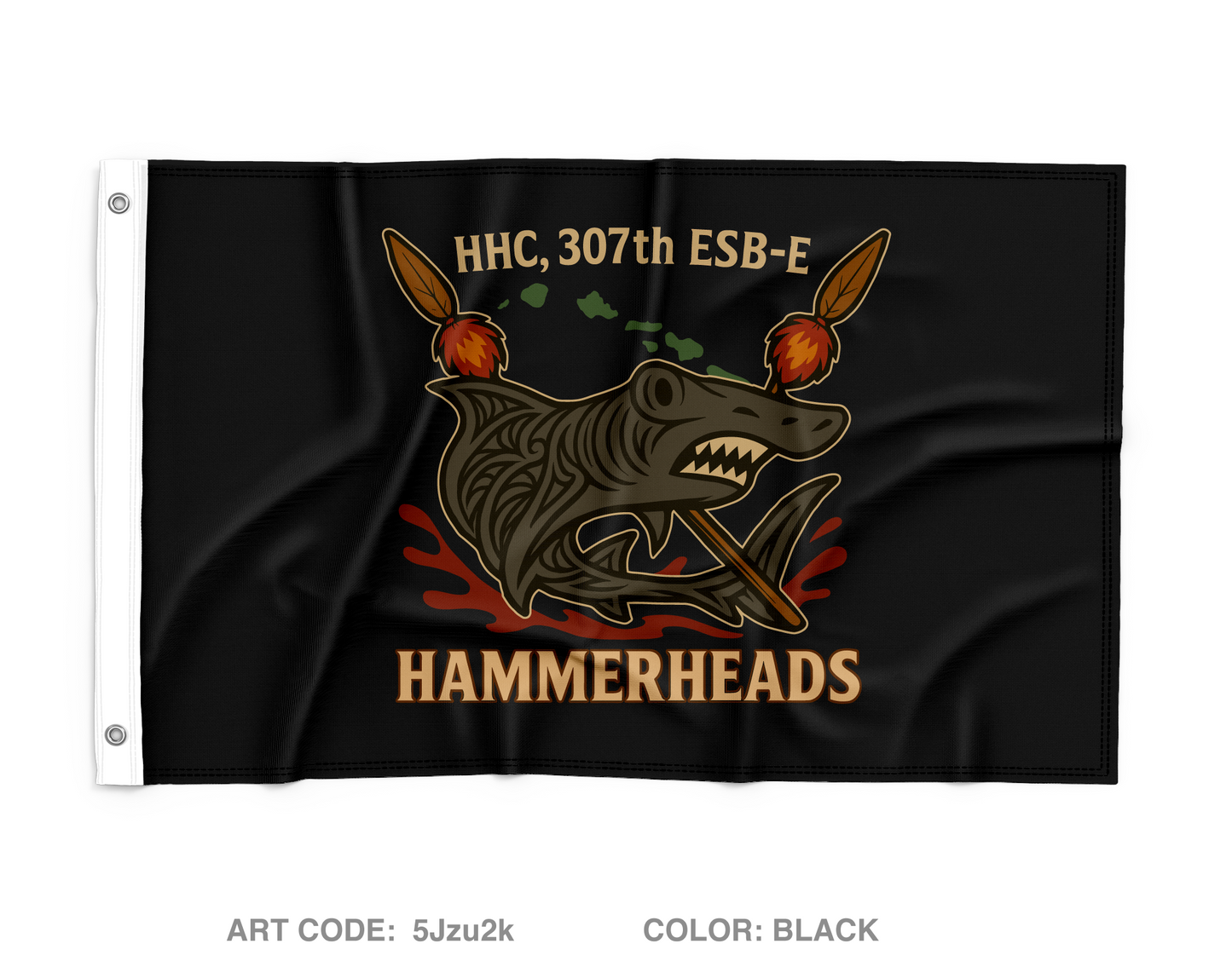 HHC, 307th Signal Battalion Wall Flag - 5Jzu2k