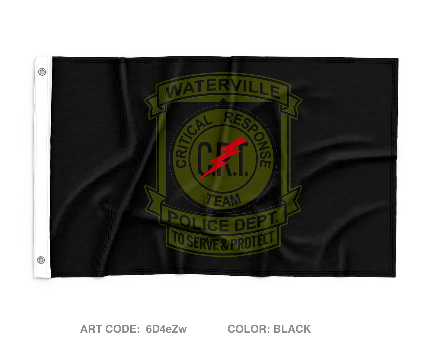 Waterville police Wall Flag - 6D4eZw