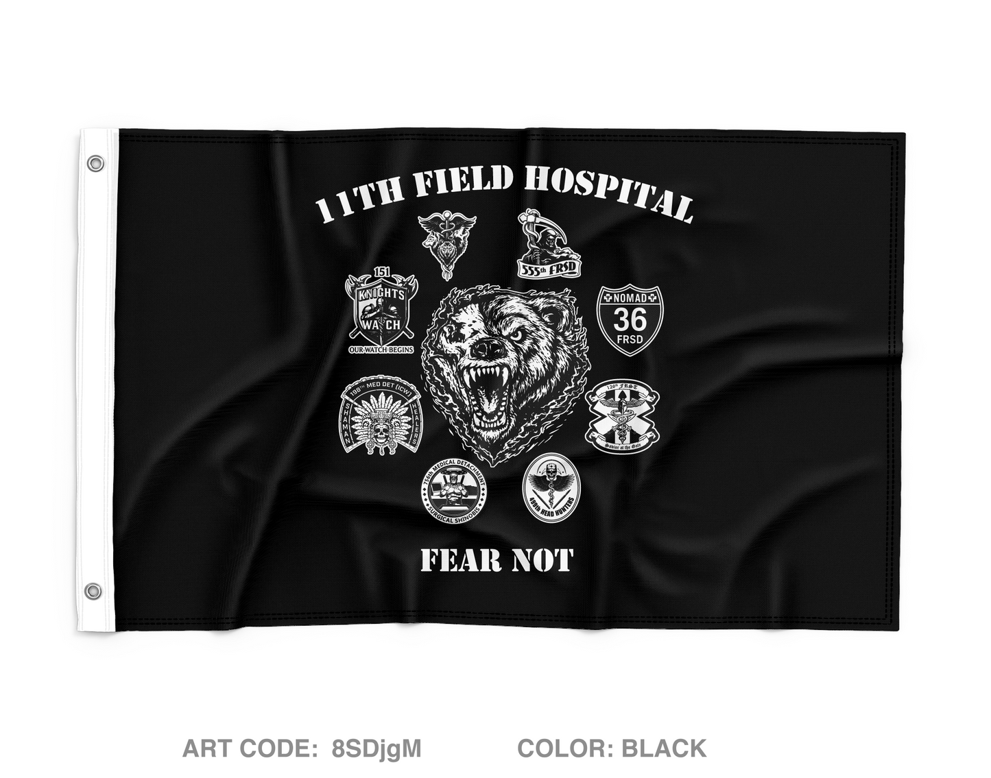 11th Field Hospital Wall Flag - 8SDjgM