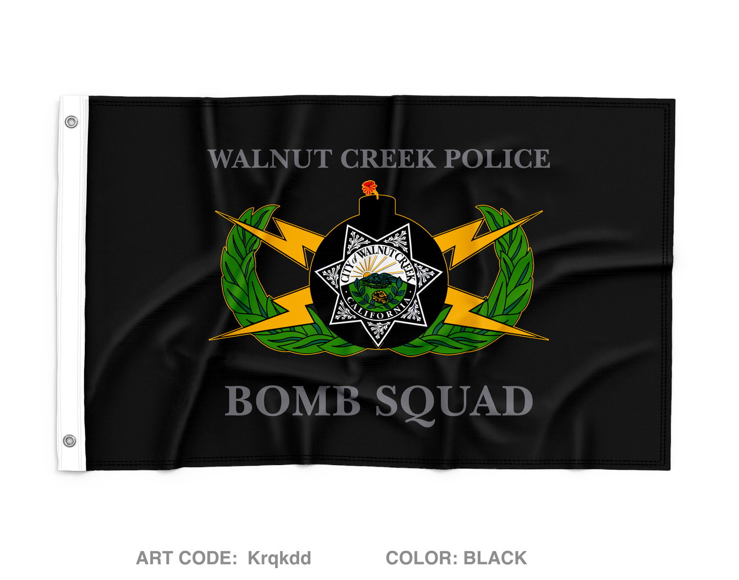 Walnut Creek Police Bomb Squad Wall Flag - Krqkdd