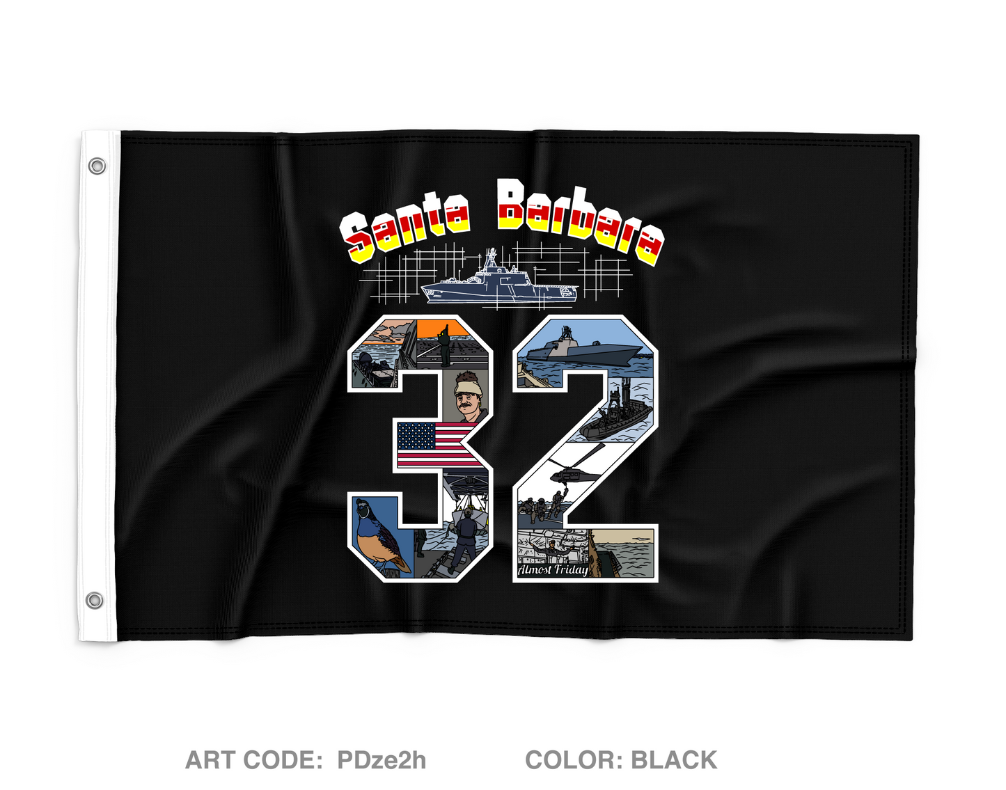 LCS 32 (Gold) Wall Flag - PDze2h