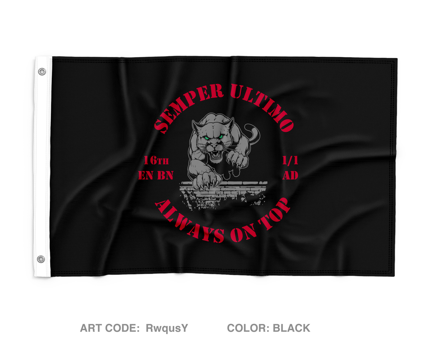 16th Engineer Battalion, 1-1AD Wall Flag - RwqusY