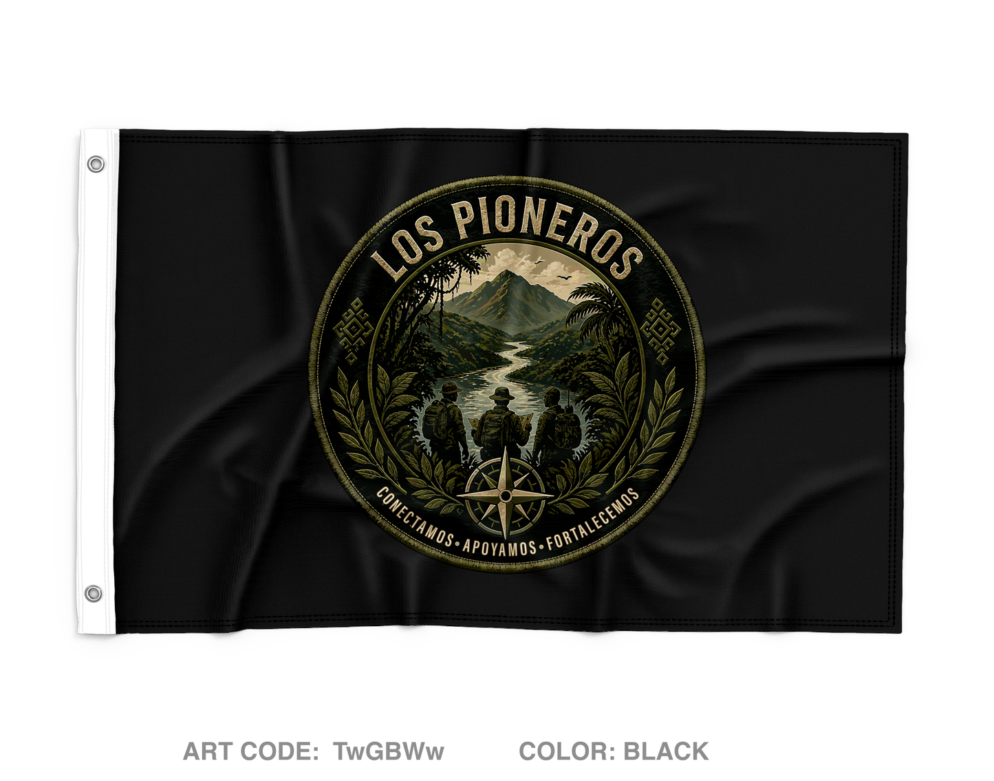 CAT 844, D Co, 98th CA BN (SO) (A) Wall Flag - TwGBWw