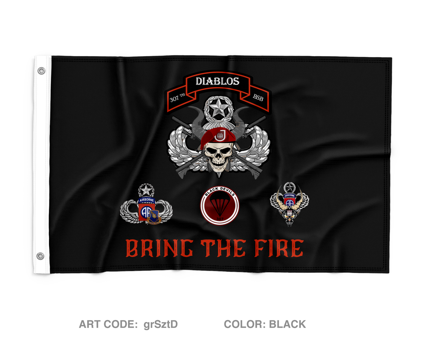 A CO 307th BSB 1/82 ABN Store 1 Wall Flag - grSztD