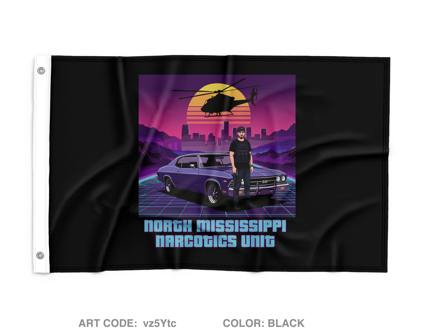 North Mississippi Narcotics Unit Wall Flag - vz5Ytc