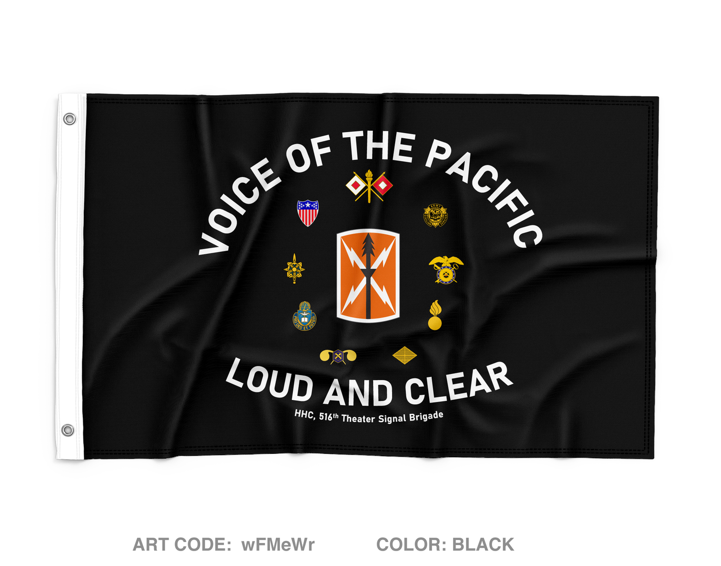 HHC, 516th Theater Signal Brigade Wall Flag - wFMeWr