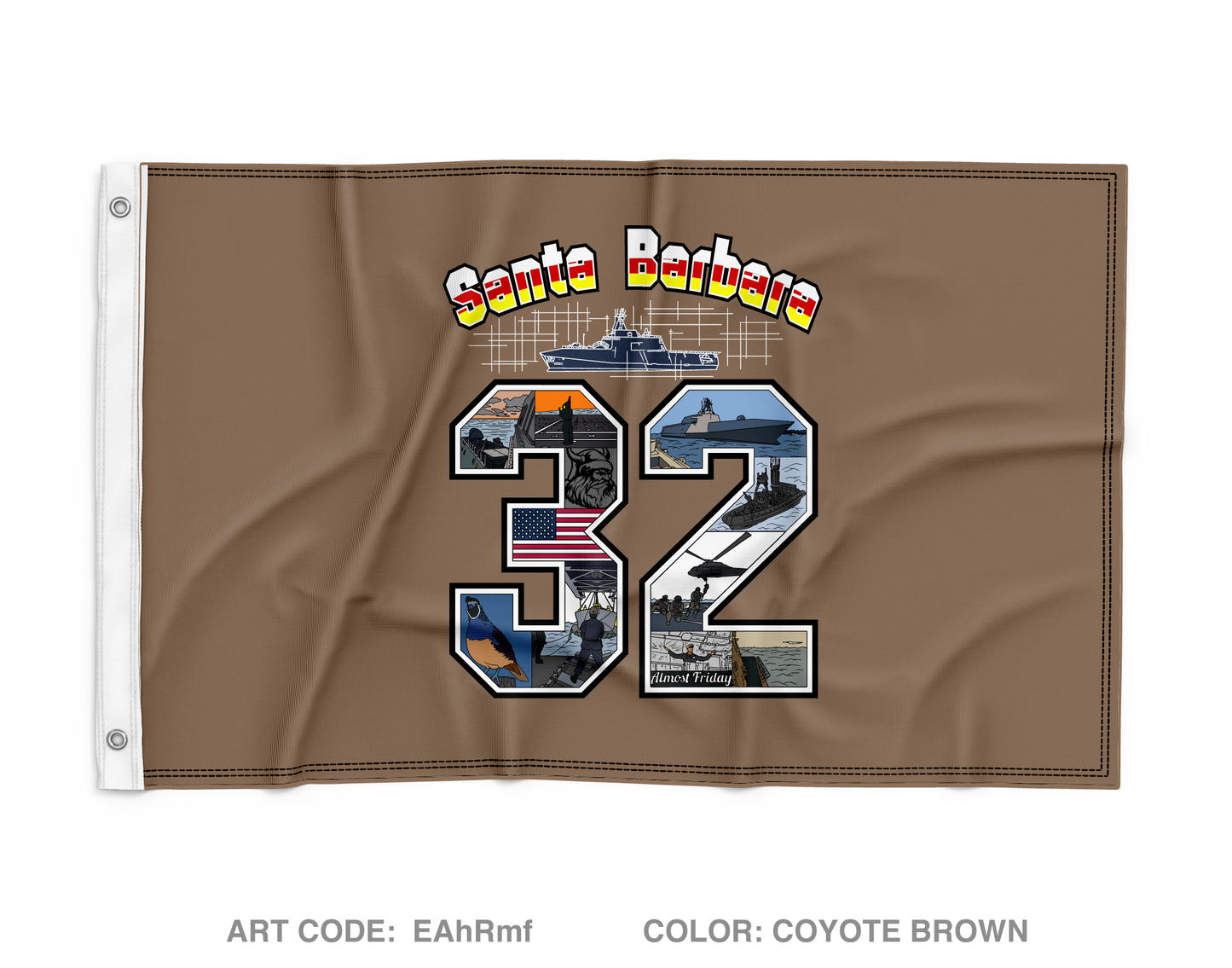 LCS 32 (Gold) Wall Flag - EAhRmf