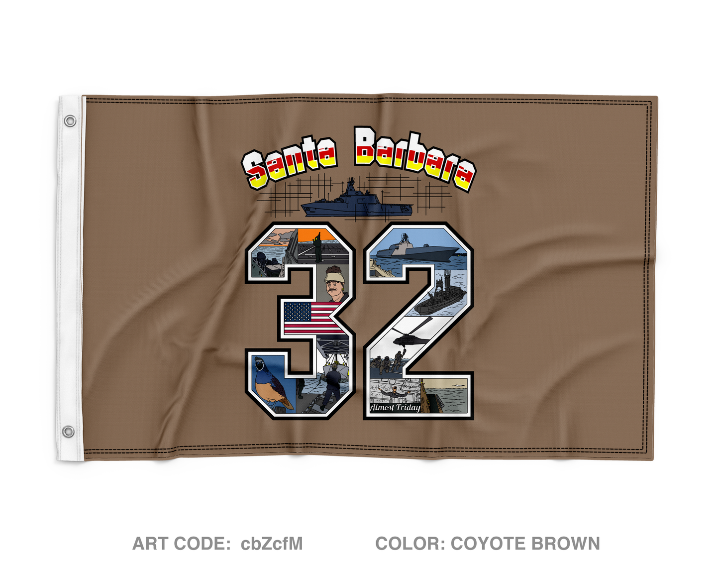 LCS 32 (Gold) Wall Flag - cbZcfM