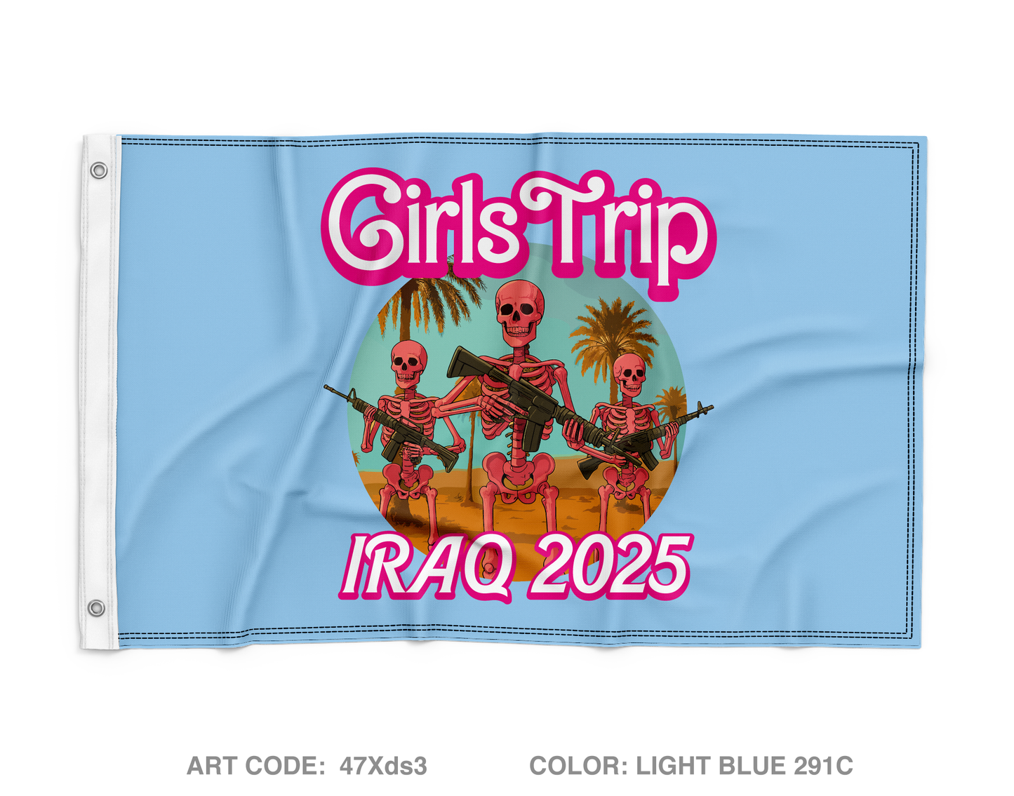 Iraq 2025 Girls Trip Wall Flag - 47Xds3