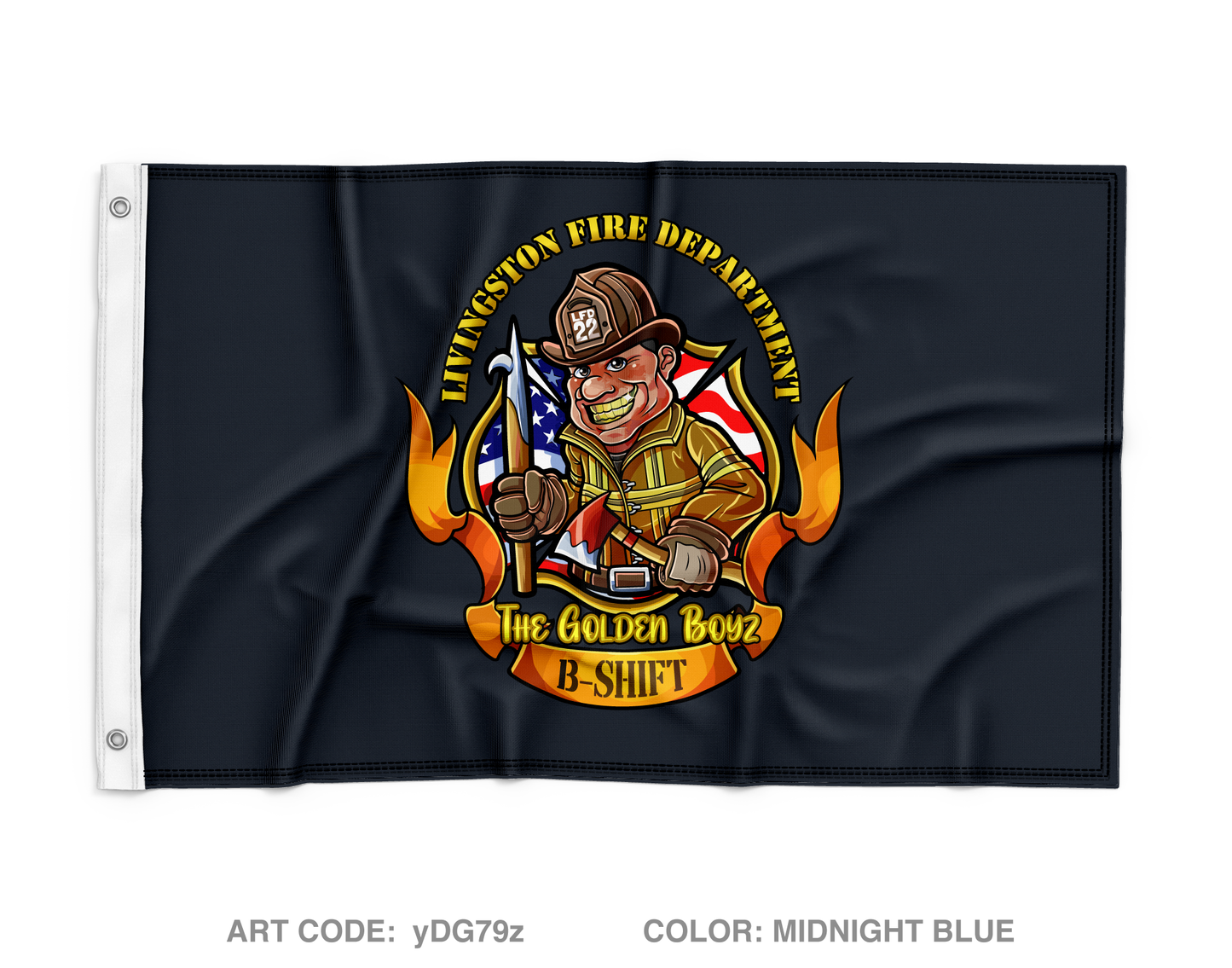 Livingston Fire Department B-Shift Wall Flag - yDG79z