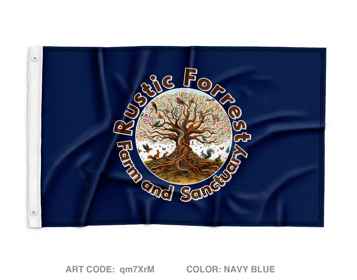 Rustic Forrest Farm & Sanctuary Wall Flag - qm7XrM