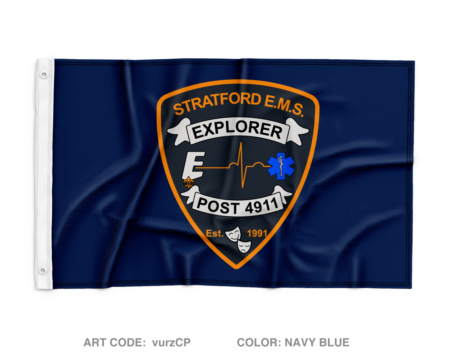 Stratford EMS Explorer Post 4911 Wall Flag - vurzCP