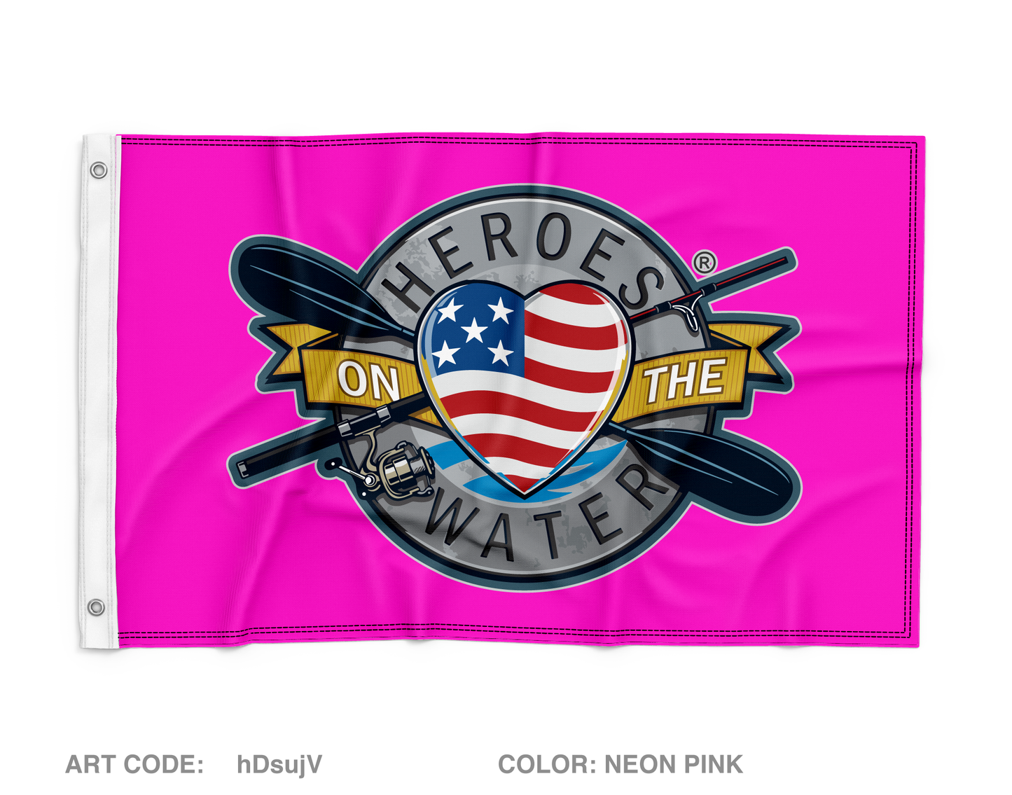 Heroes on the Water National Wall Flag - Neon