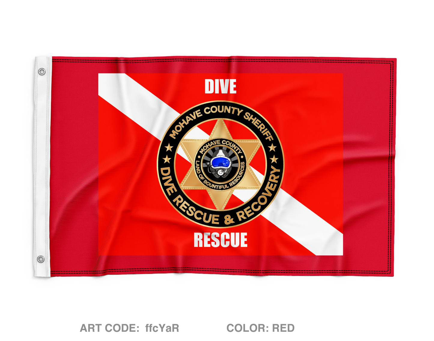 Mohave County Sheriff's Office Dive Rescue Team Wall Flag - ffcYaR