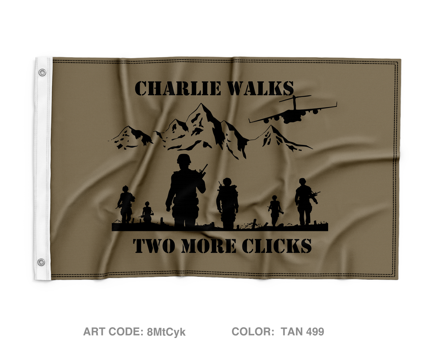 Charlie Company, 3-509th IN Wall Flag - 8MtCyk