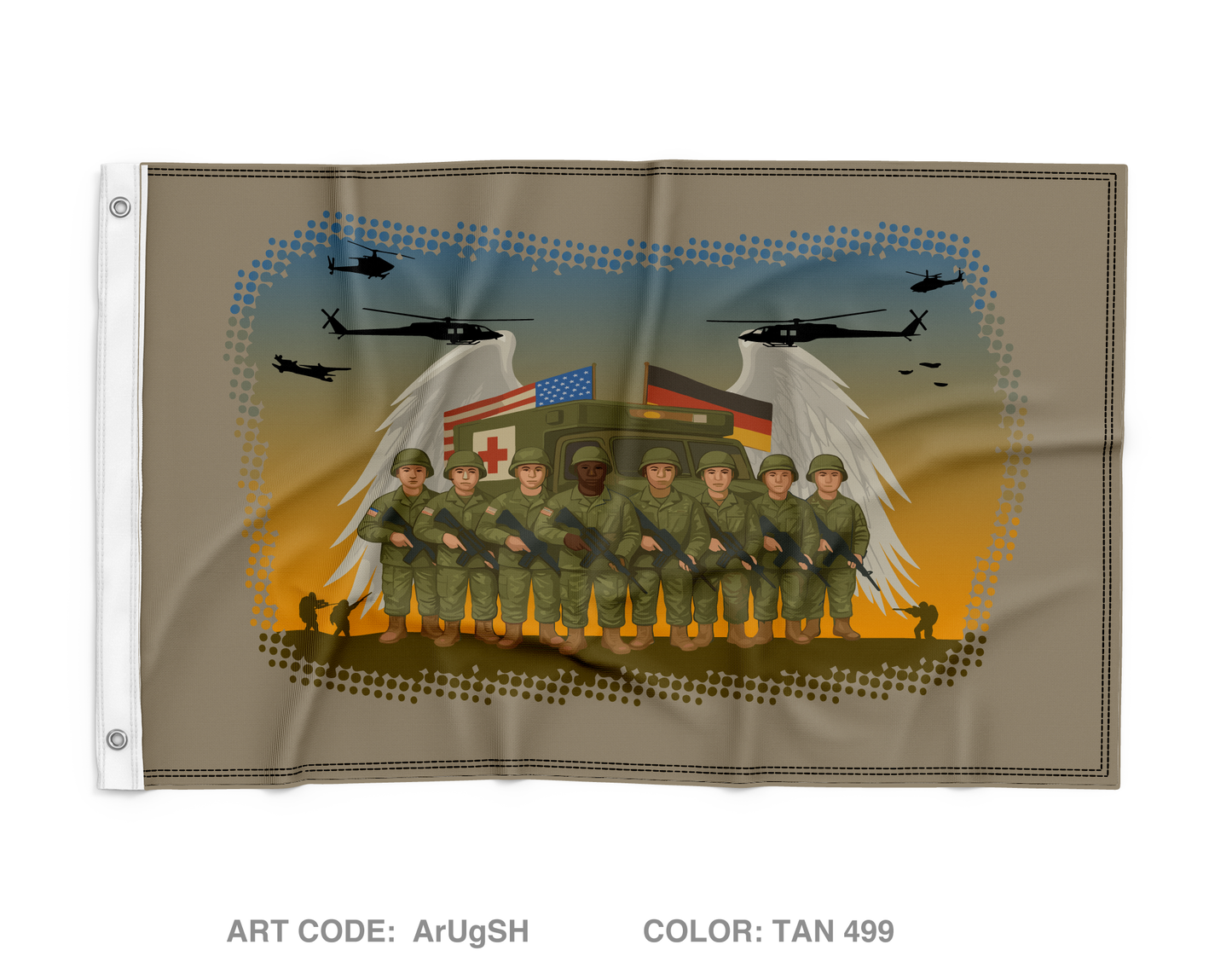 557th MCAS EVAC PLT Wall Flag - ArUgSH