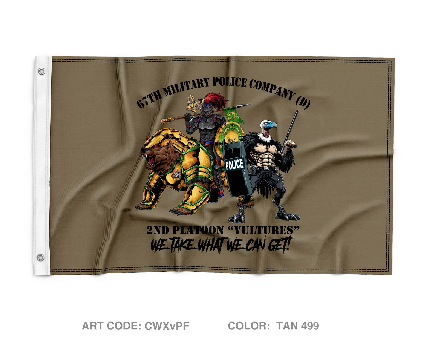 2/67 Military Police Company (D) Wall Flag - CWXvPF