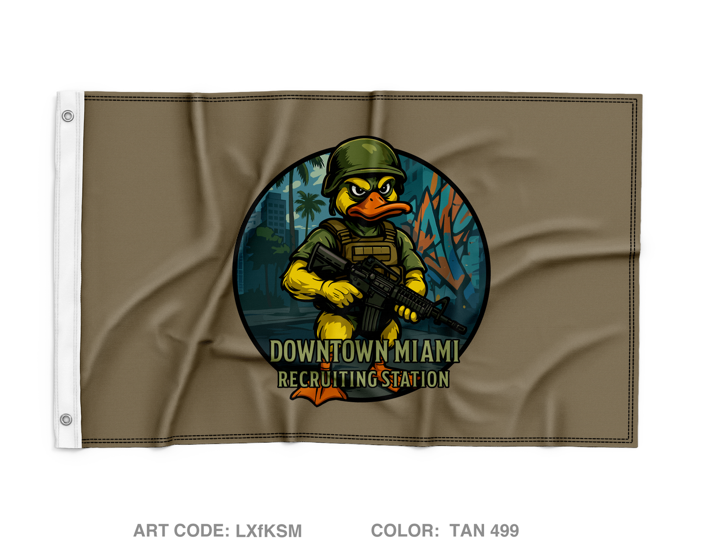 Downtown Miami Recruiting Station Wall Flag - LXfKSM