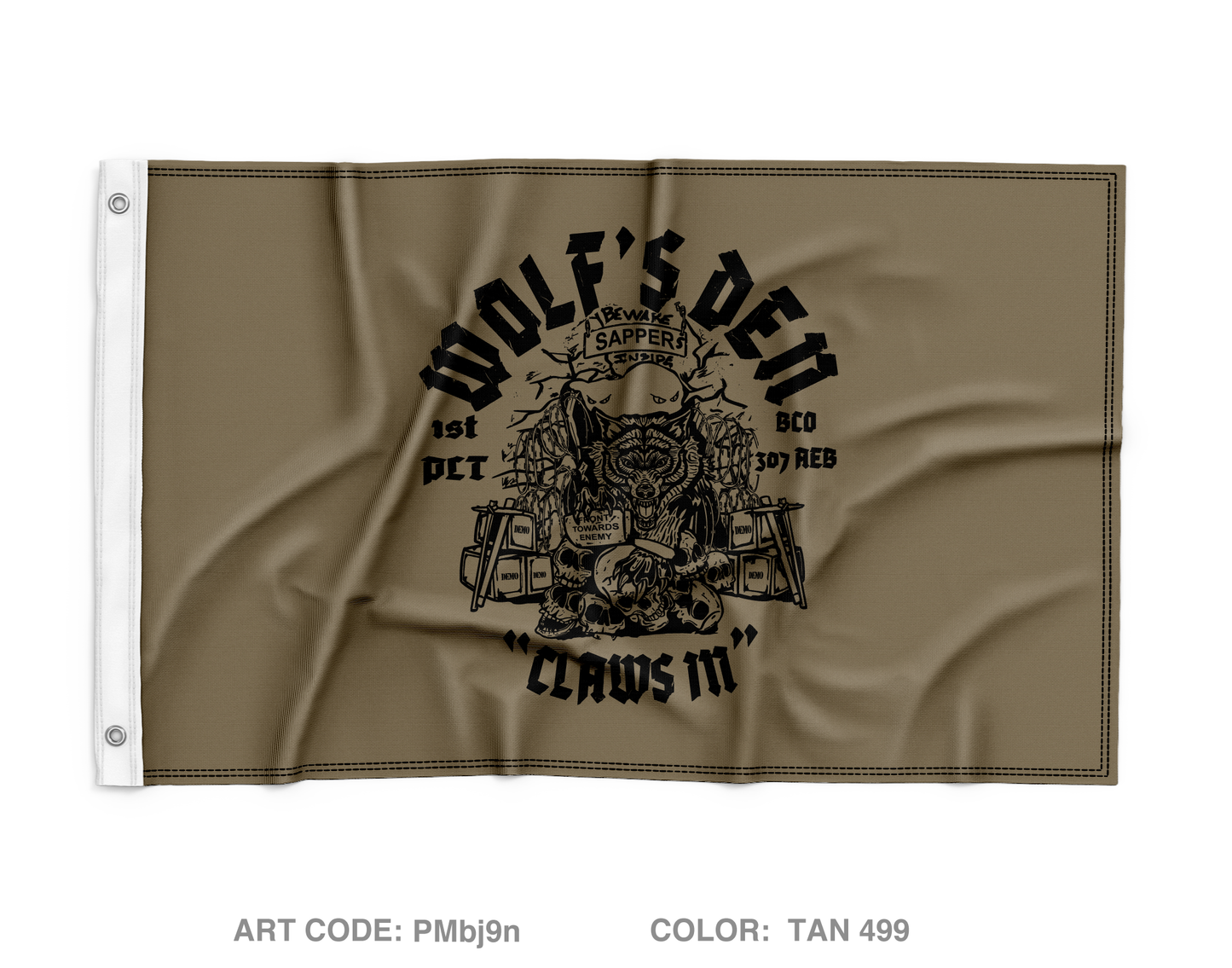 1 PLT, B Co, 307AEB Wall Flag - PMbj9n
