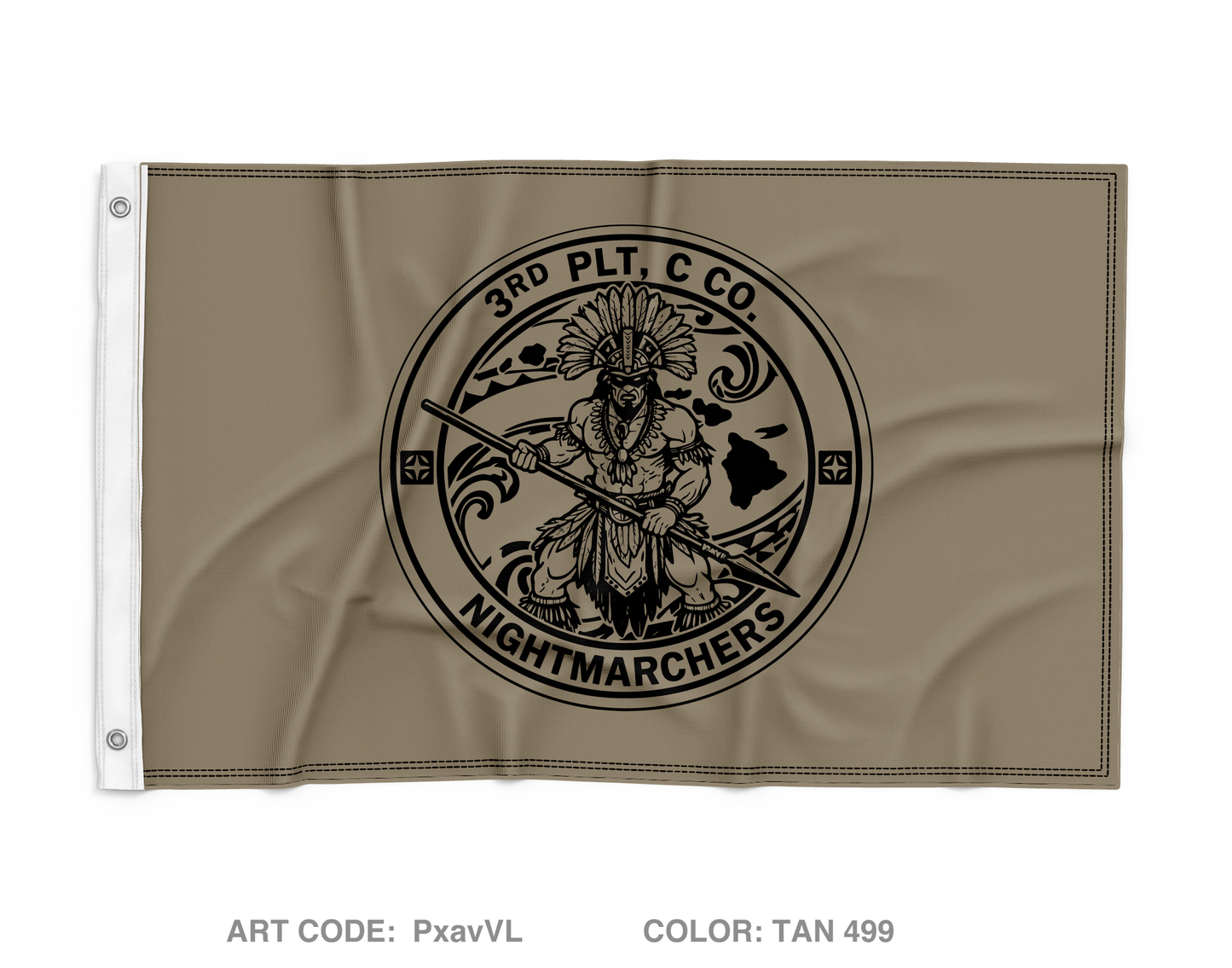 3PLT “Nightmarchers”, C Co, 2-21IN Wall Flag - PxavVL