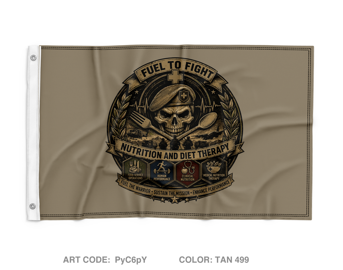 C CO 264th MED BN Wall Flag - PyC6pY