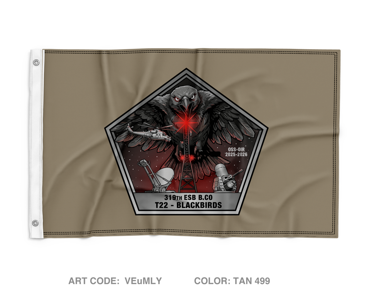 319th ESB Bravo Co Wall Flag - VEuMLY