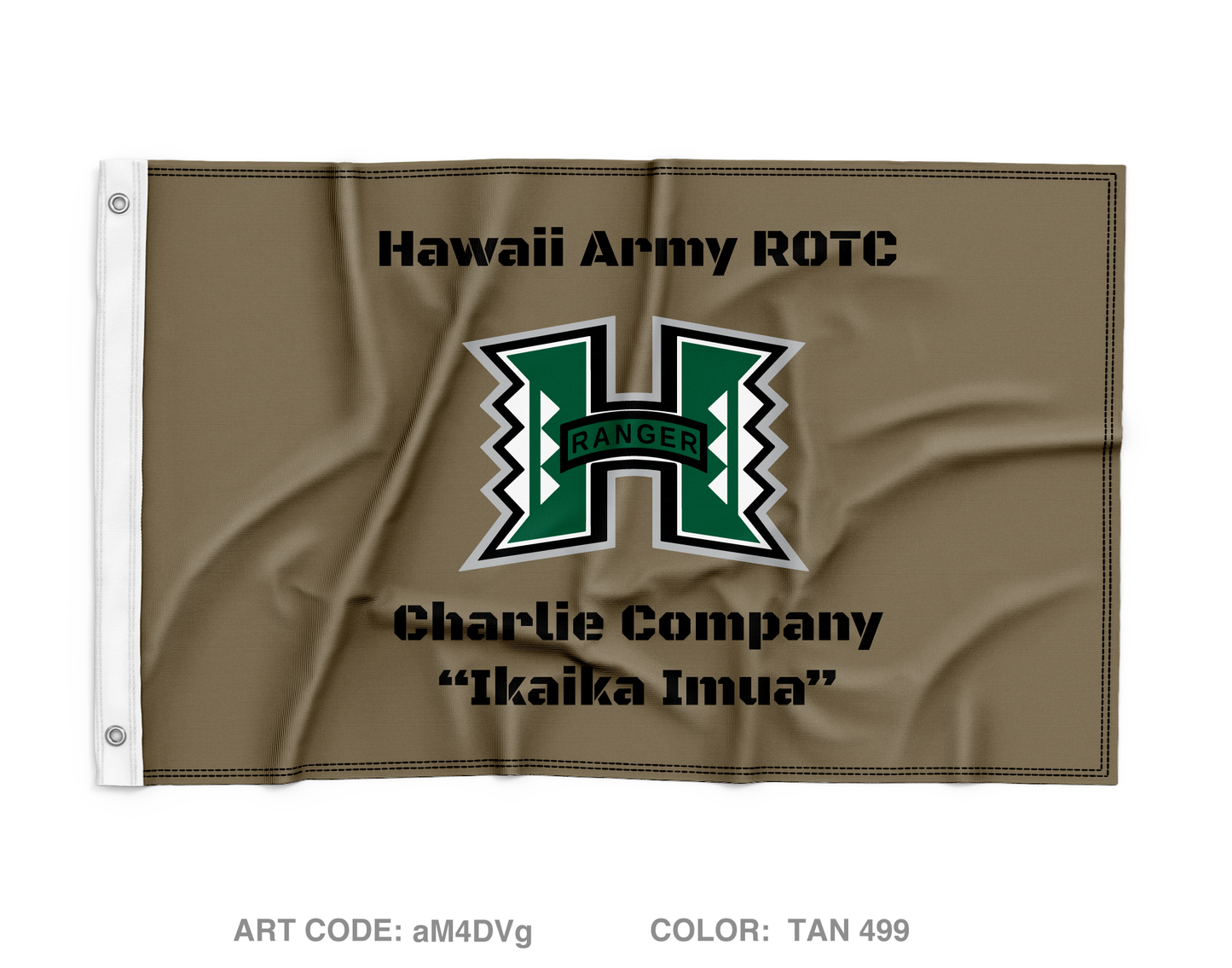 University of Hawaii Army ROTC Charlie Company Wall Flag - aM4DVg