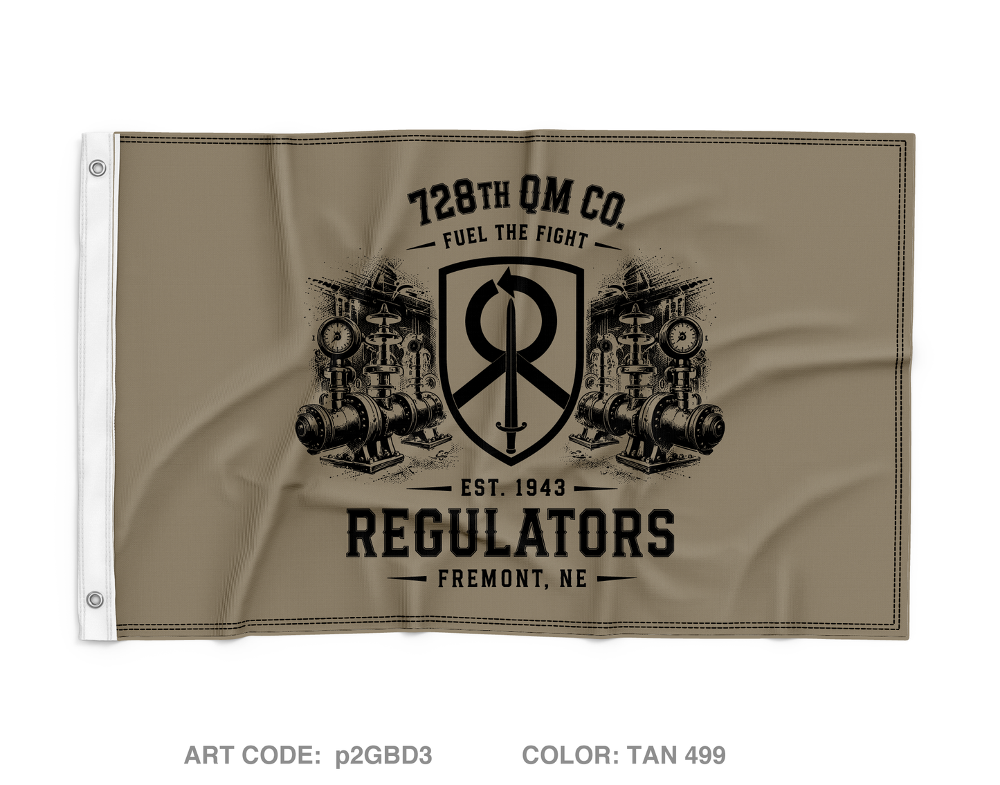 728th QM Co Wall Flag - p2GBD3