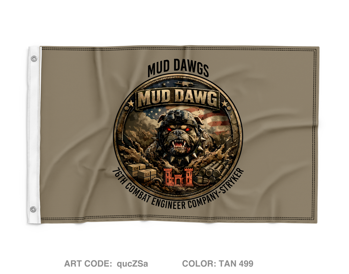 3rd Platoon MUD DAWGS Wall Flag - qucZSa