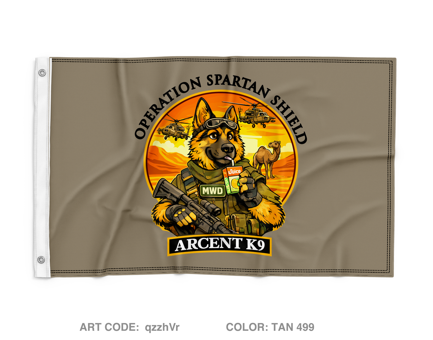 ARCENT K9 Wall Flag - qzzhVr