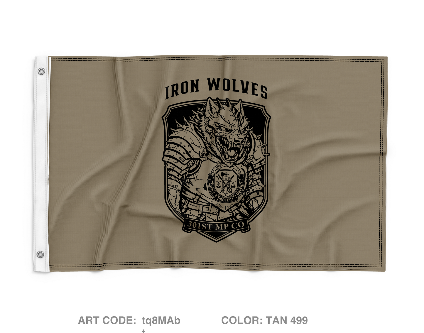 1st PLT, 301st MP CO Wall Flag - tq8MAb