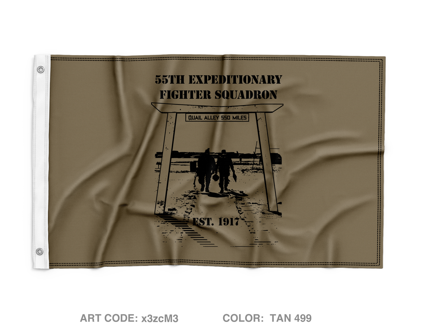 55th Fighter Squadron Wall Flag - x3zcM3