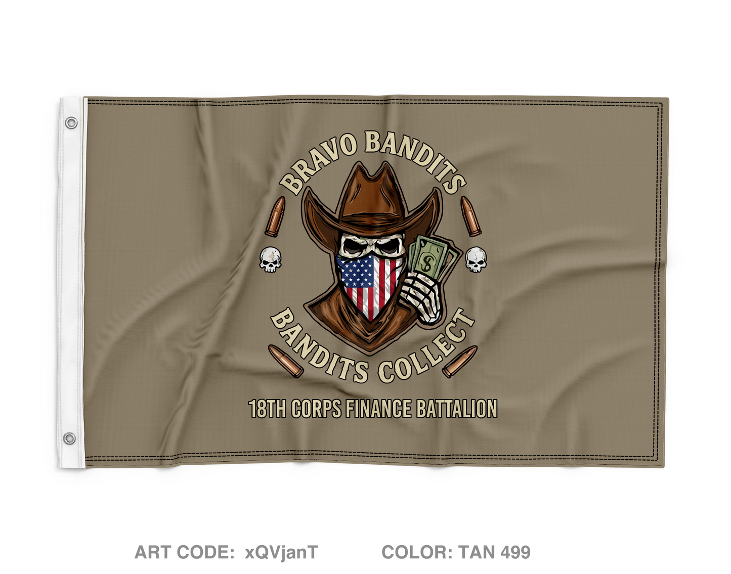 Bravo Company, 18th Corps Finance Battalion Fundraising Collection Wall Flag - xQVjan