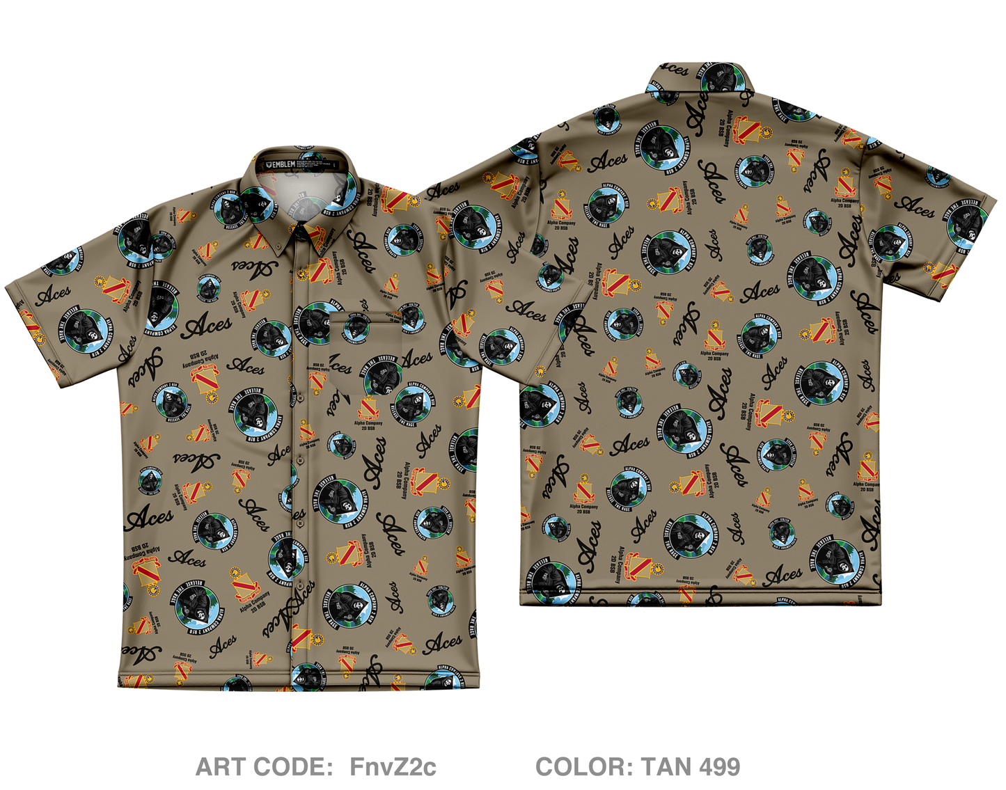 Alpha Company, 2D BSB Core Men's SS Performance Party Shirt - FnvZ2c
