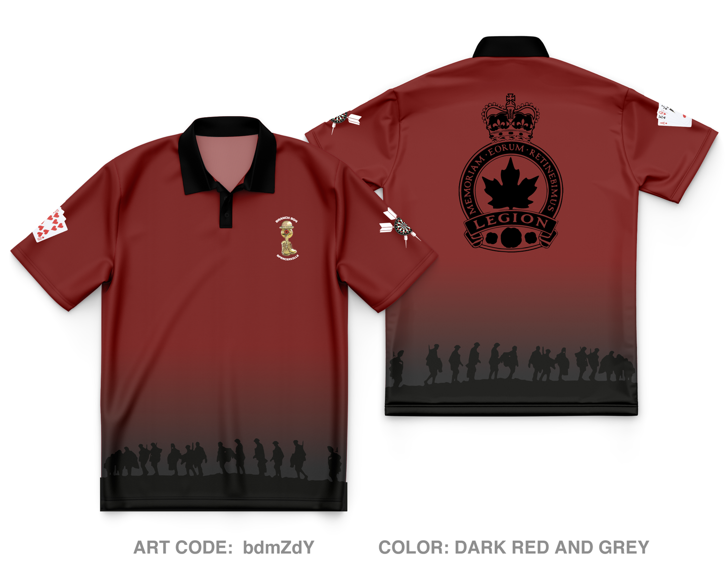 Royal Canadian Legion Core Men's SS Performance Polo - bdmZdY