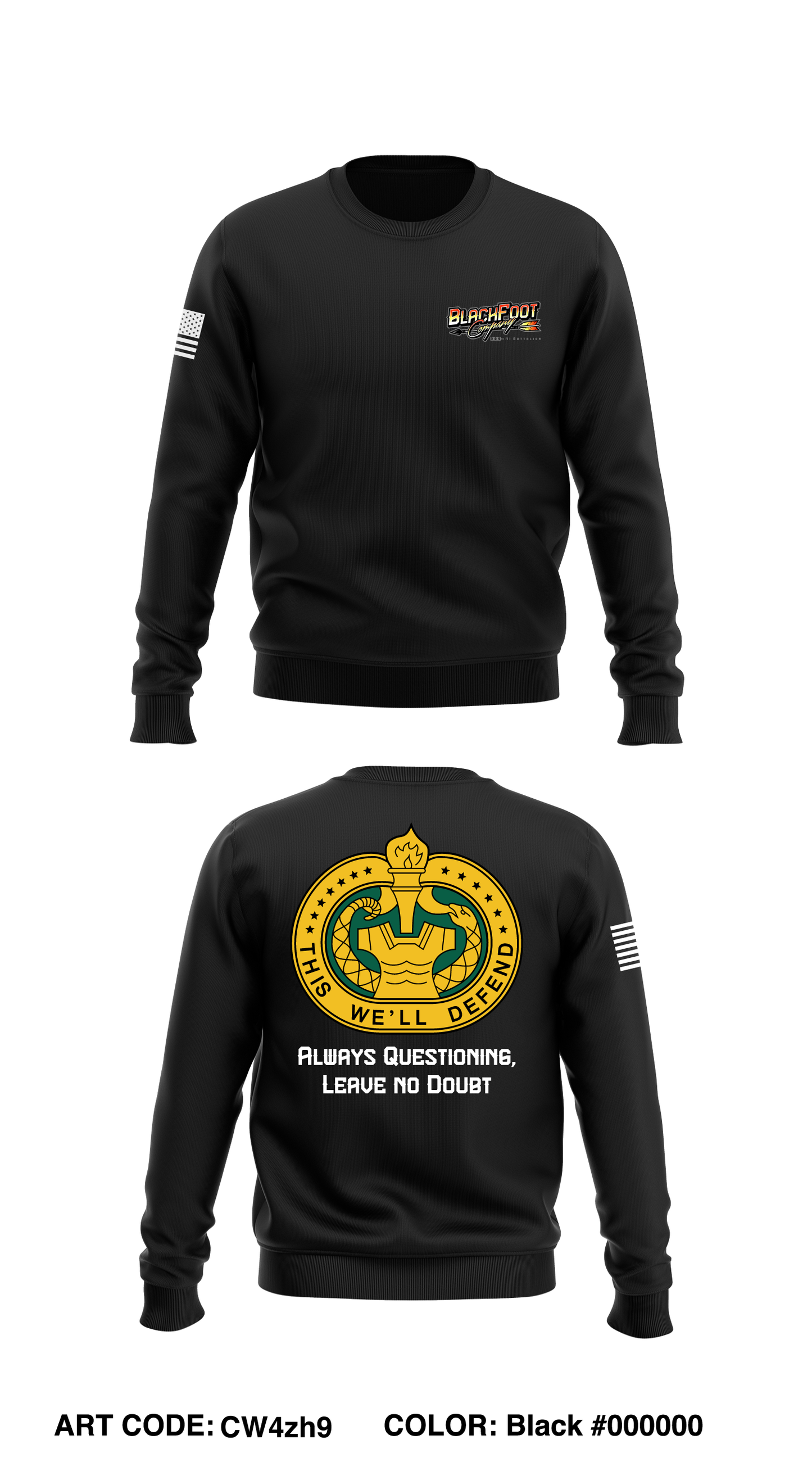B Co 309th MI BN DS Core Men's Crewneck Performance Sweatshirt - CW4zh9