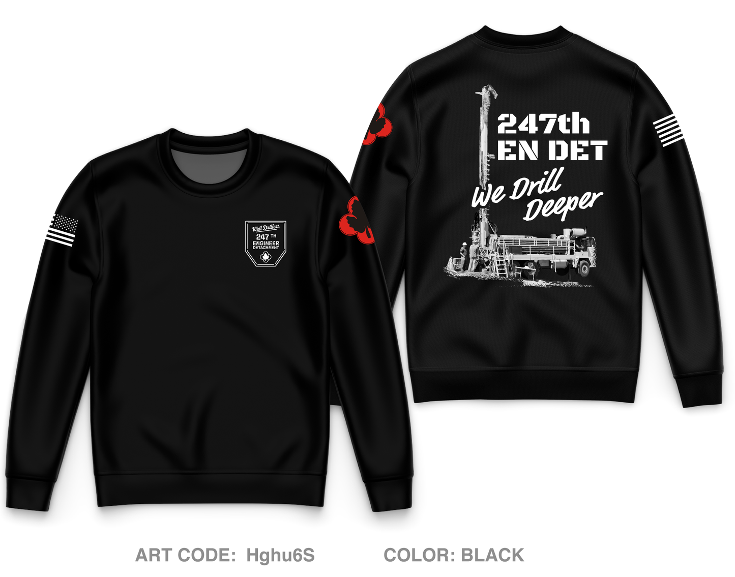 247th EN DET WD Fundraising Collection Core Men's Crewneck Performance Sweatshirt - Hghu6S