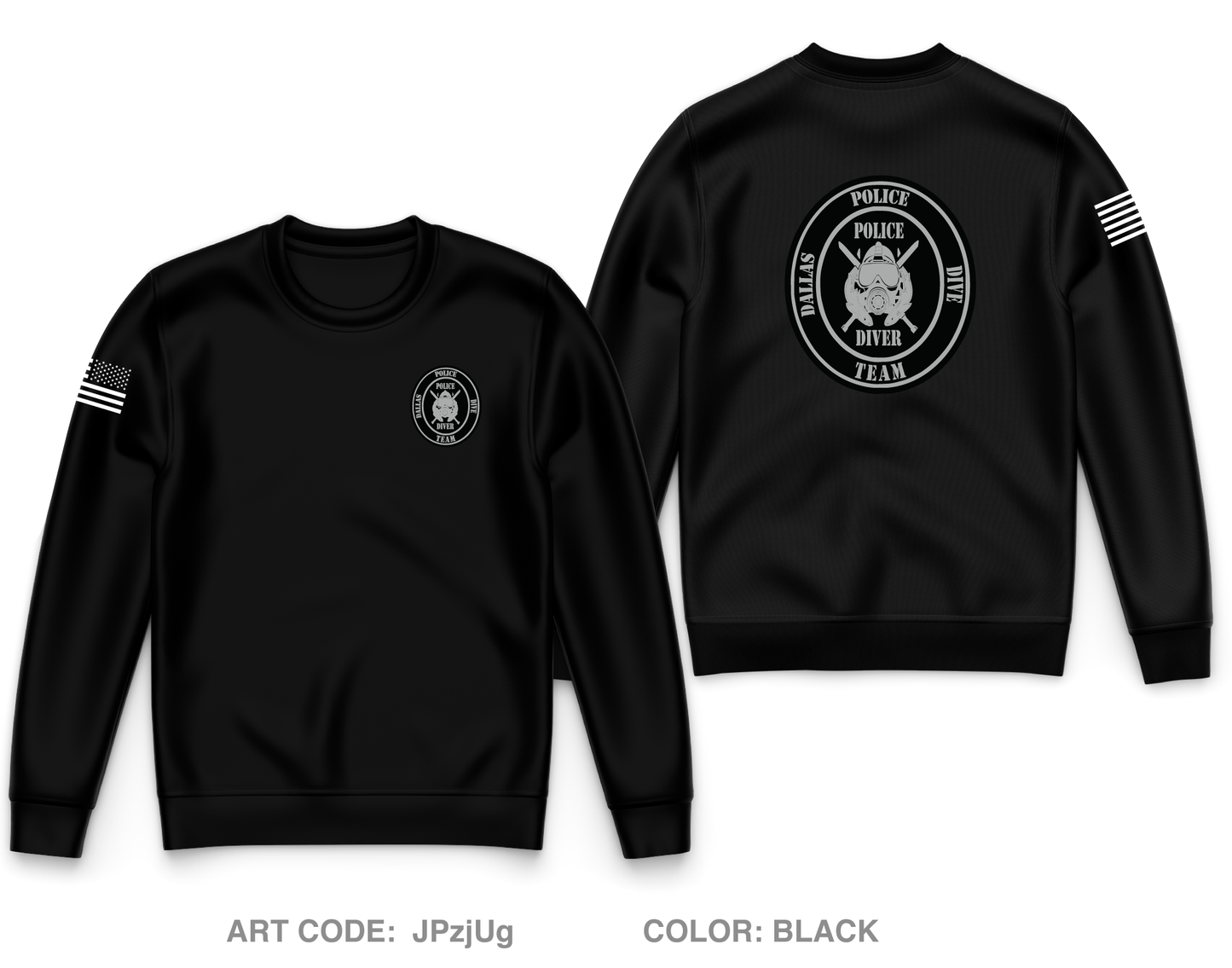 Dallas Police Dive Team Core Men's Crewneck Performance Sweatshirt - JPzjUg