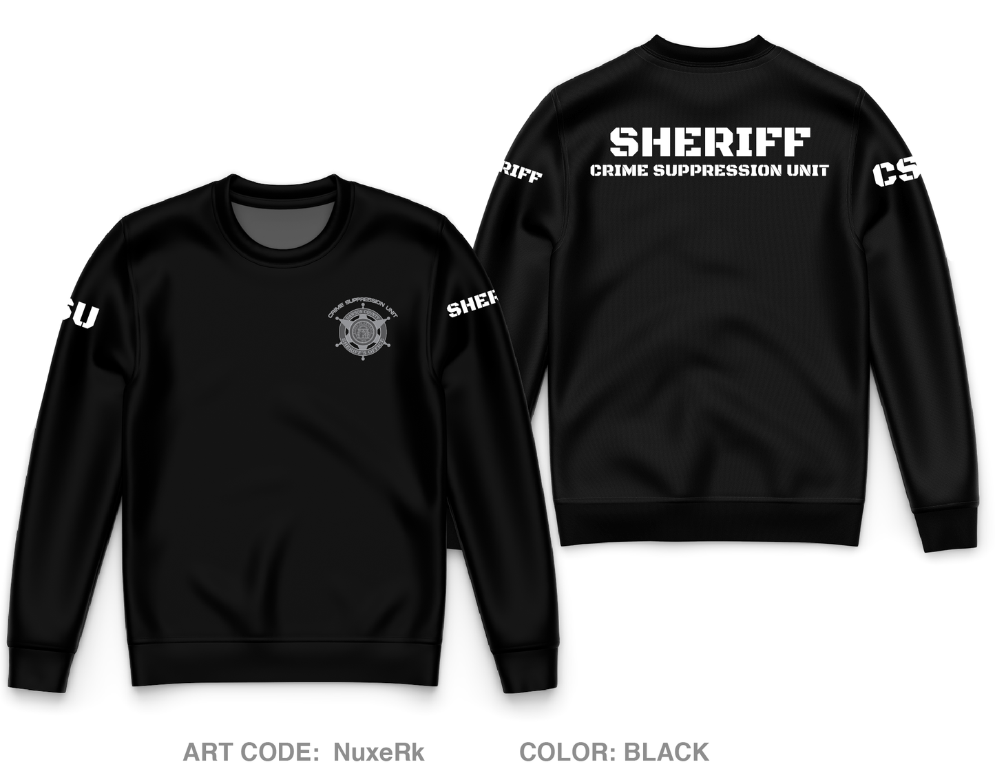 DCSO Crime Suppression Unit Store 1 Core Men's Crewneck Performance Sweatshirt - NuxeRk