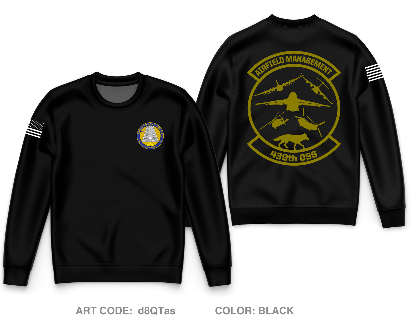 KCEF 439TH AIRFIELD MANAGEMENT Core Men's Crewneck Performance Sweatshirt - d8QTas