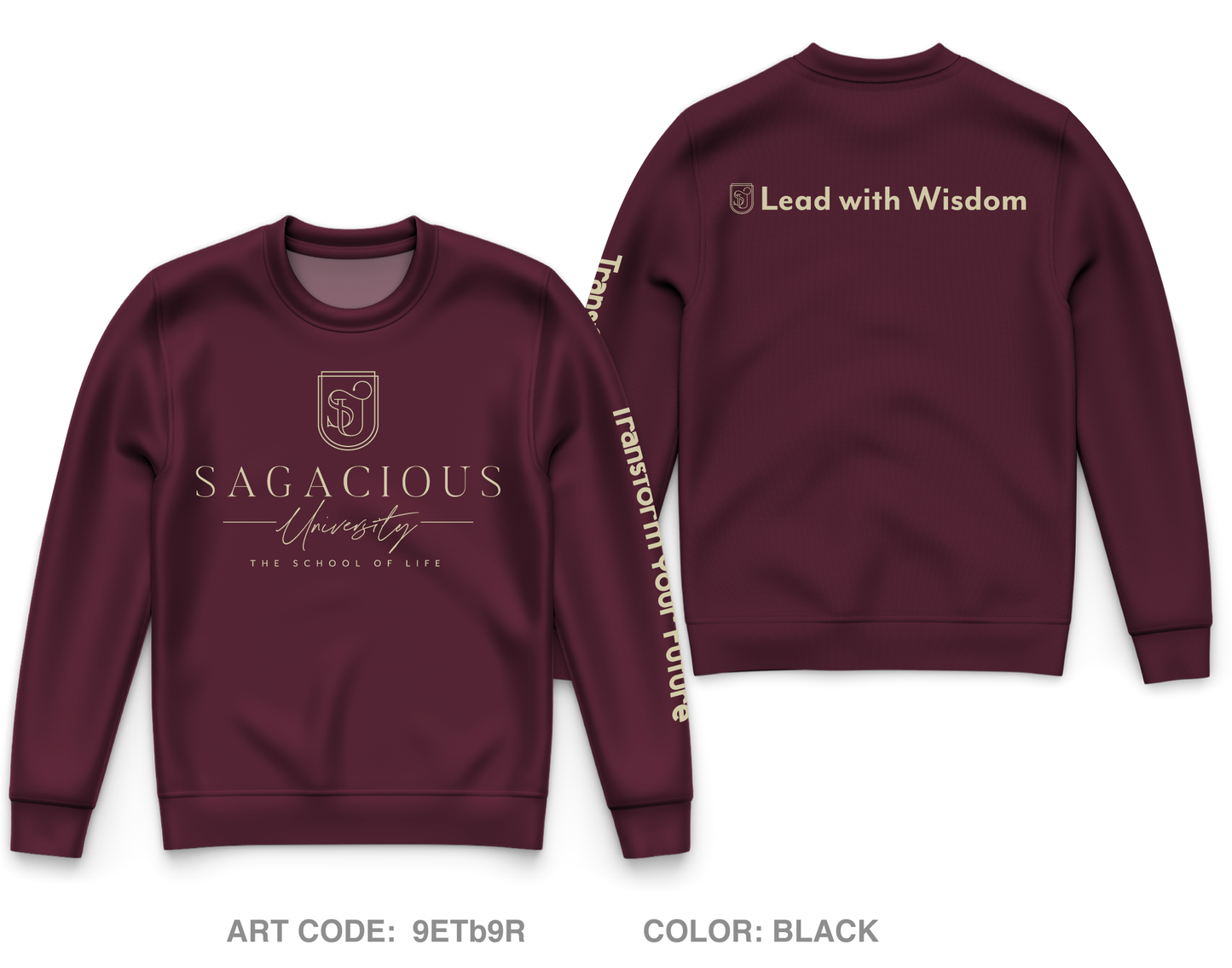 Sagacious University Core Men's Crewneck Performance Sweatshirt - 9ETb9R