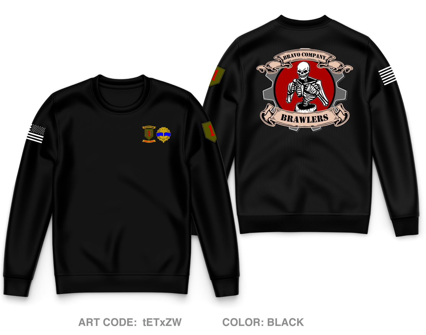 B Co, 541st DSSB, 1 IDSB Core Men's Crewneck Performance Sweatshirt - tETxZW