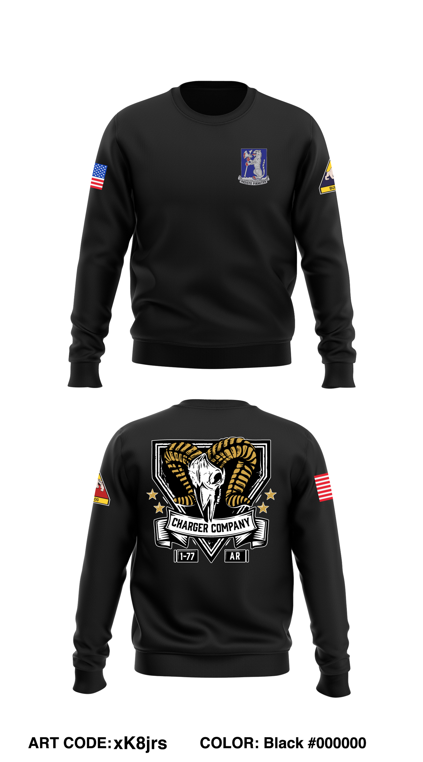 Charger Co, 1-77 AR - Unit Gear Core Men's Crewneck Performance Sweatshirt - xK8jrs