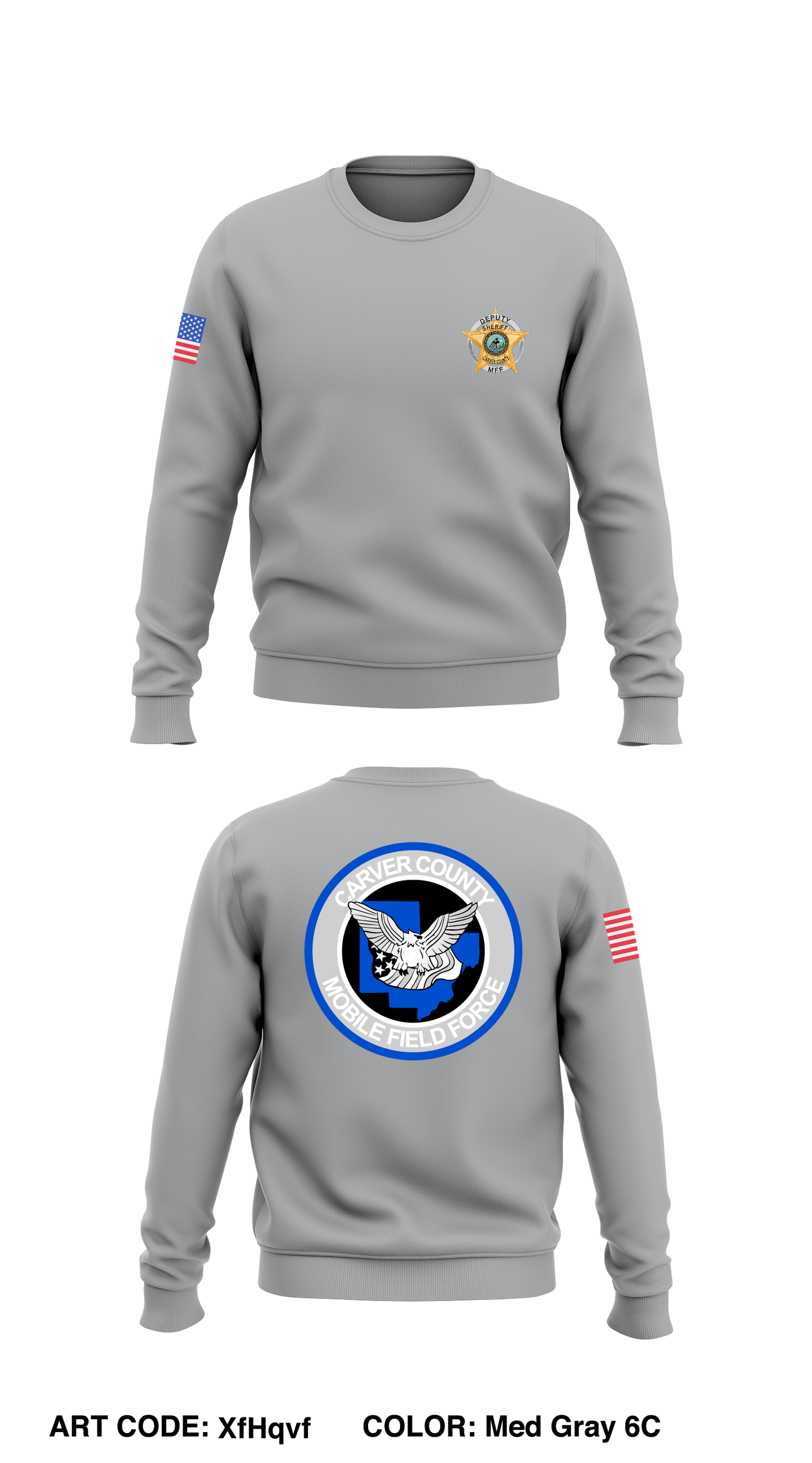 CARVER COUNTY MOBILE FIELD FORCE STORE 1 Core Men's Crewneck Performance Sweatshirt - XfHqvf